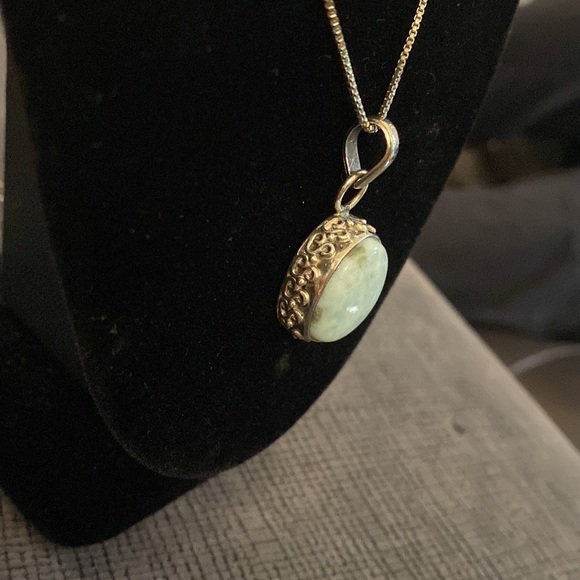 Vintage Sterling Silver Turquoise Necklace - Picture 2 of 7
